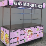 Xe bán trà sữa đồ ăn vặt nên thiết kế bao nhiêu ngăn Inox Đăng Vinh